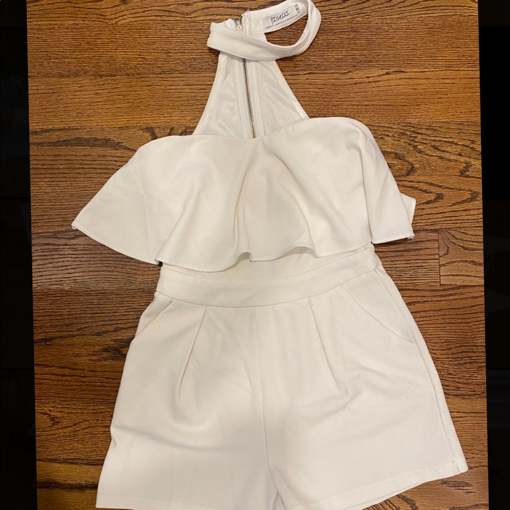 Strapless romper with built in choker